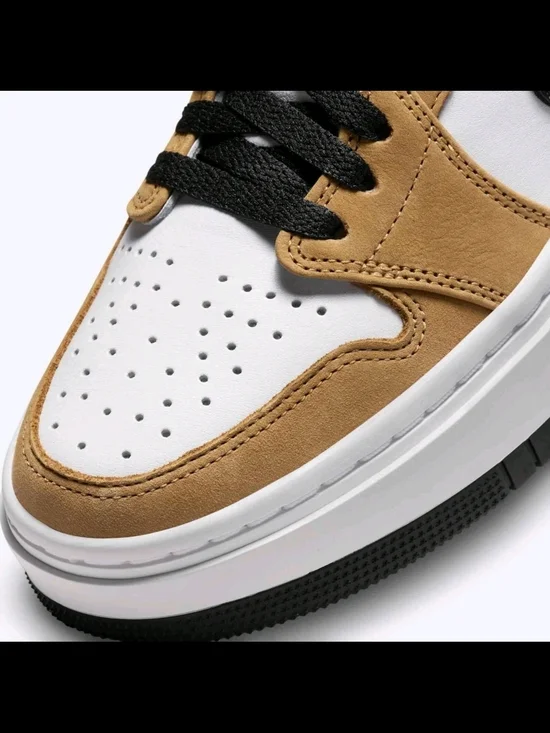 Nike Air Jordan 1 Elevate [DH7004-701] Women Casual Shoes Golden Harvest/Black - Picture 4 of 7